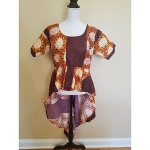 African Print Asymmetrical Top